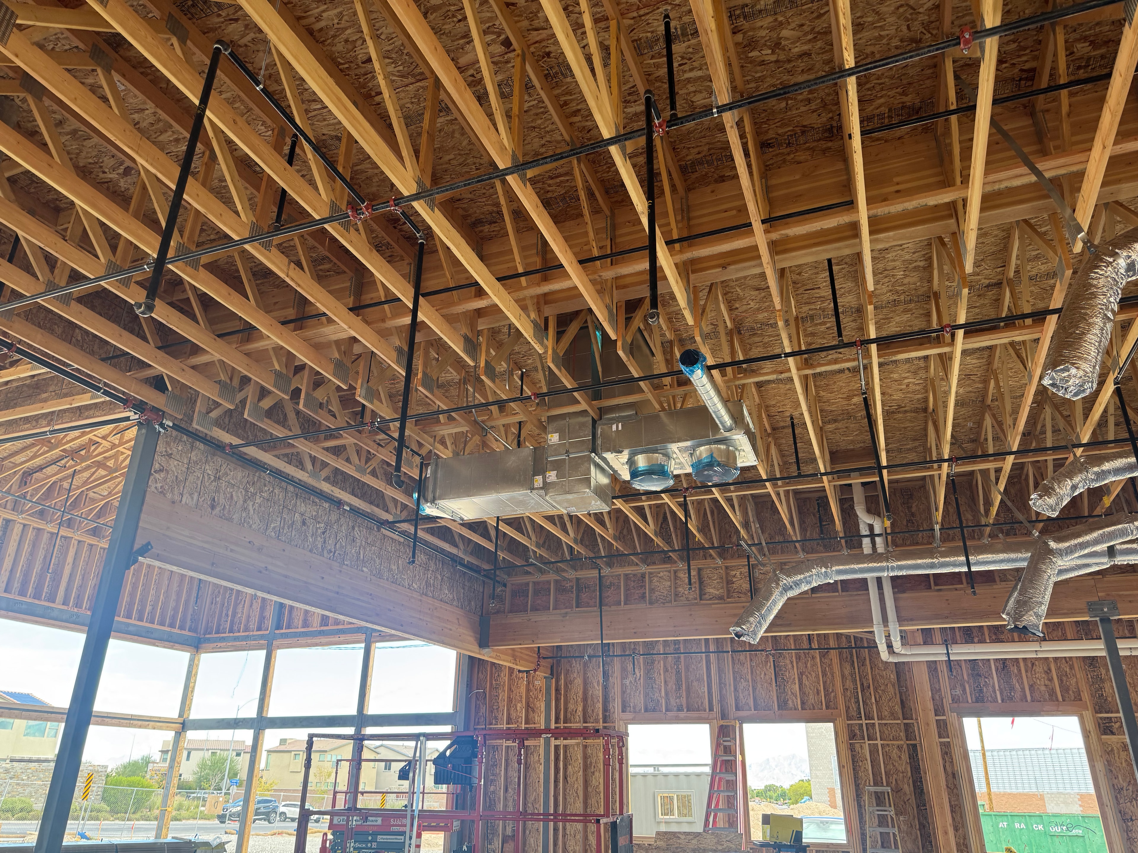 Air handler and duct rough-in