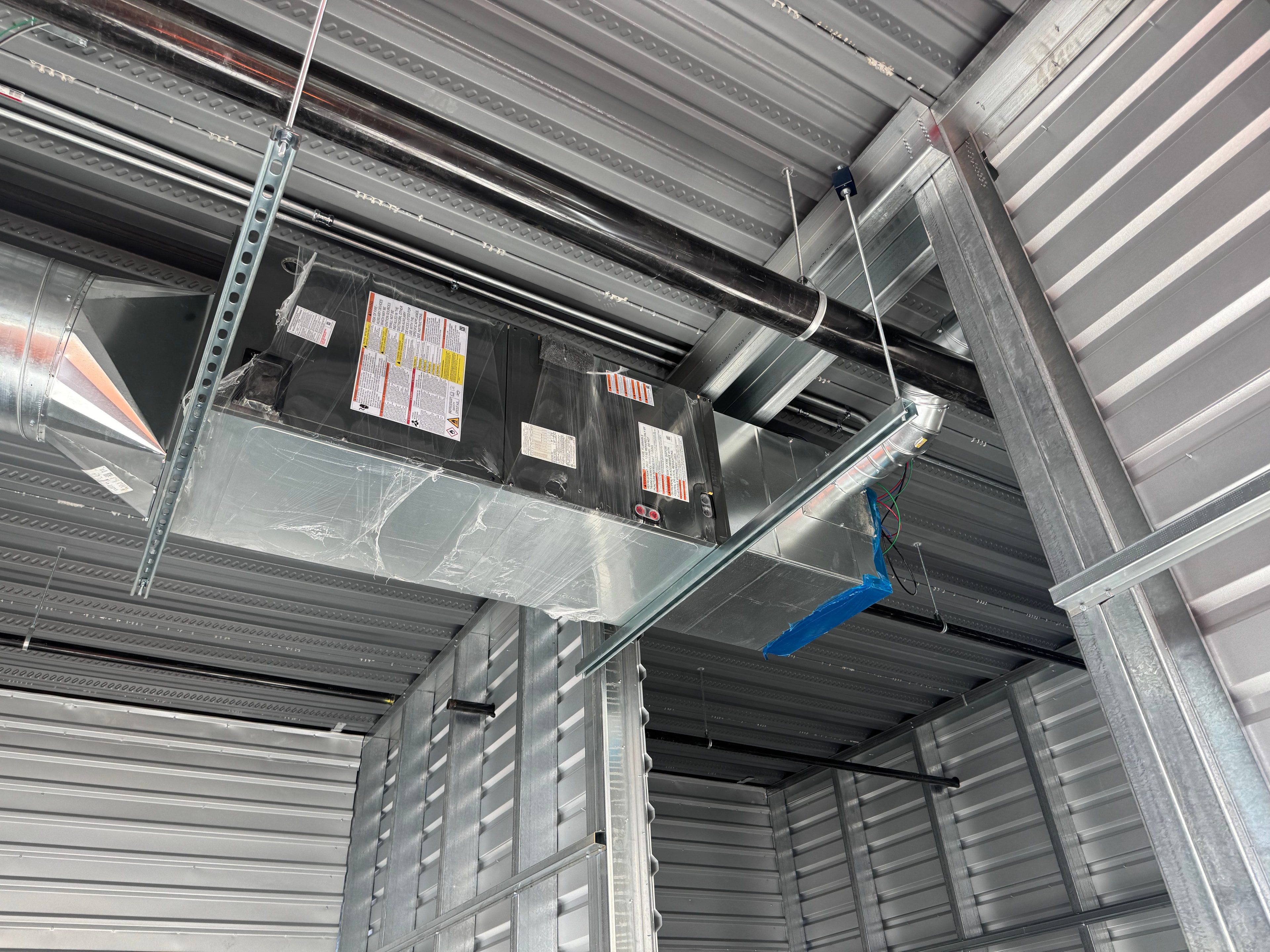 Full system overview — fan coils and supply plenums