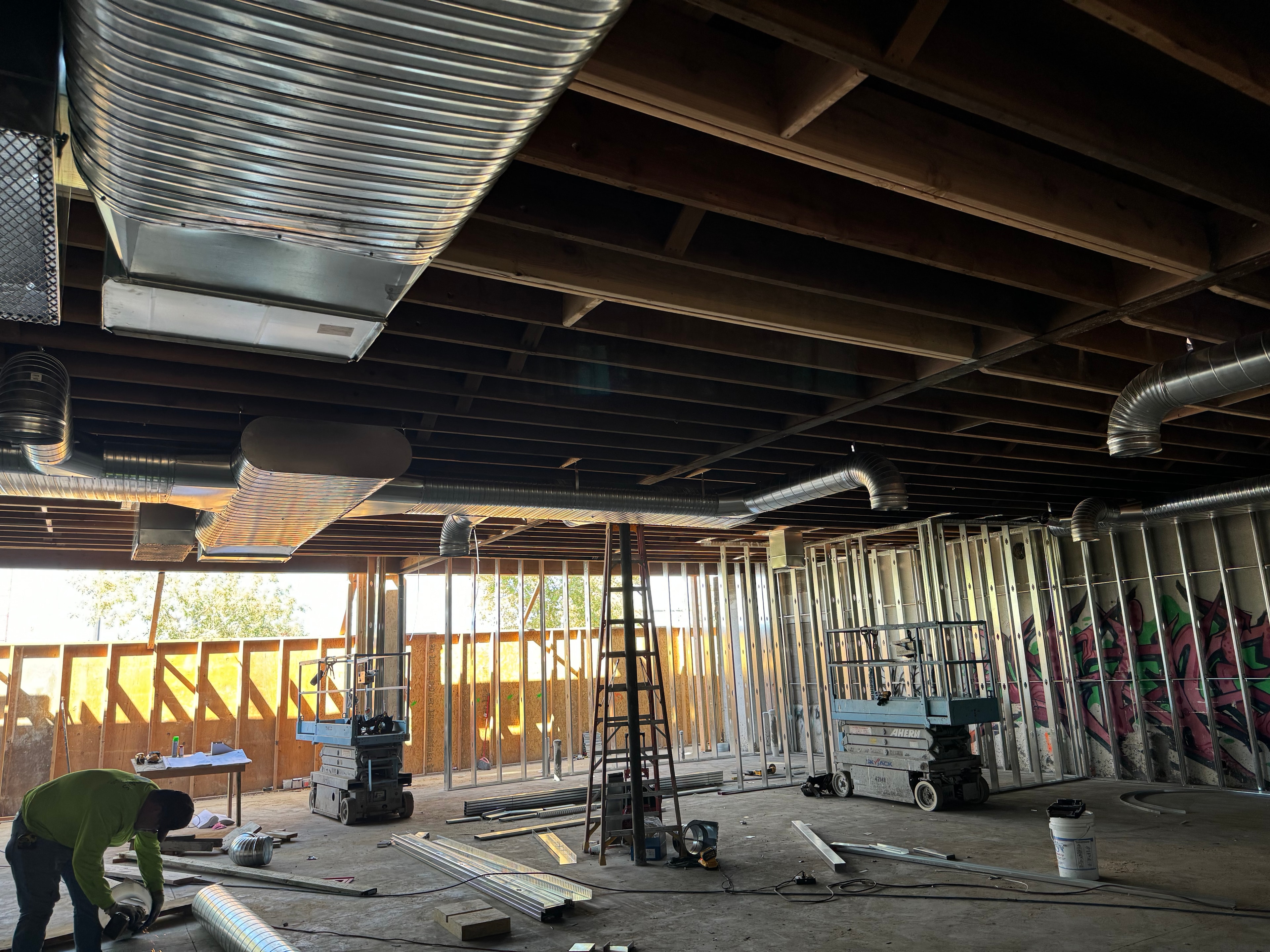 Oval duct run — side view